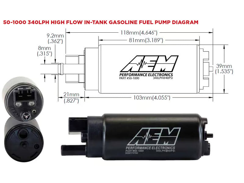 AEM 340 LPH High Flow In-Tank Fuel Pump